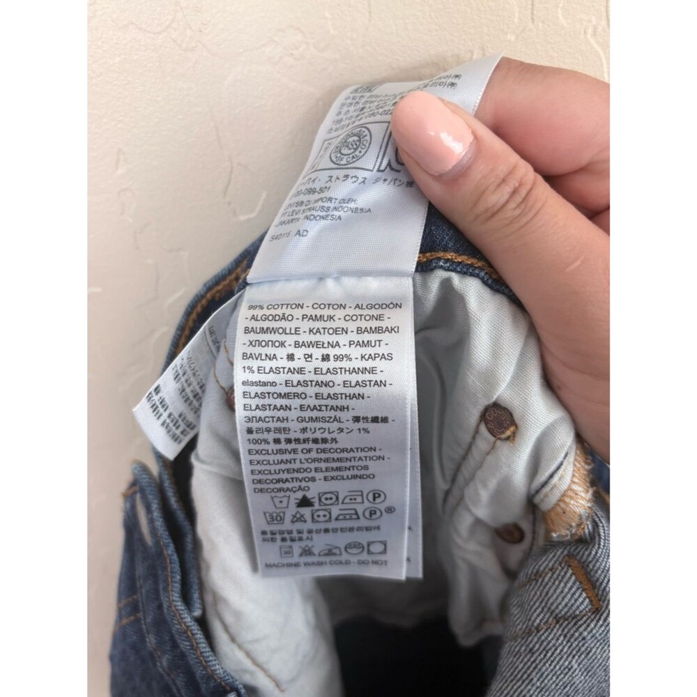 Levi’s 501 Premium High Rise Cropped Jeans 31 Dark Wash Button Fly NWT - Picture 6 of 6